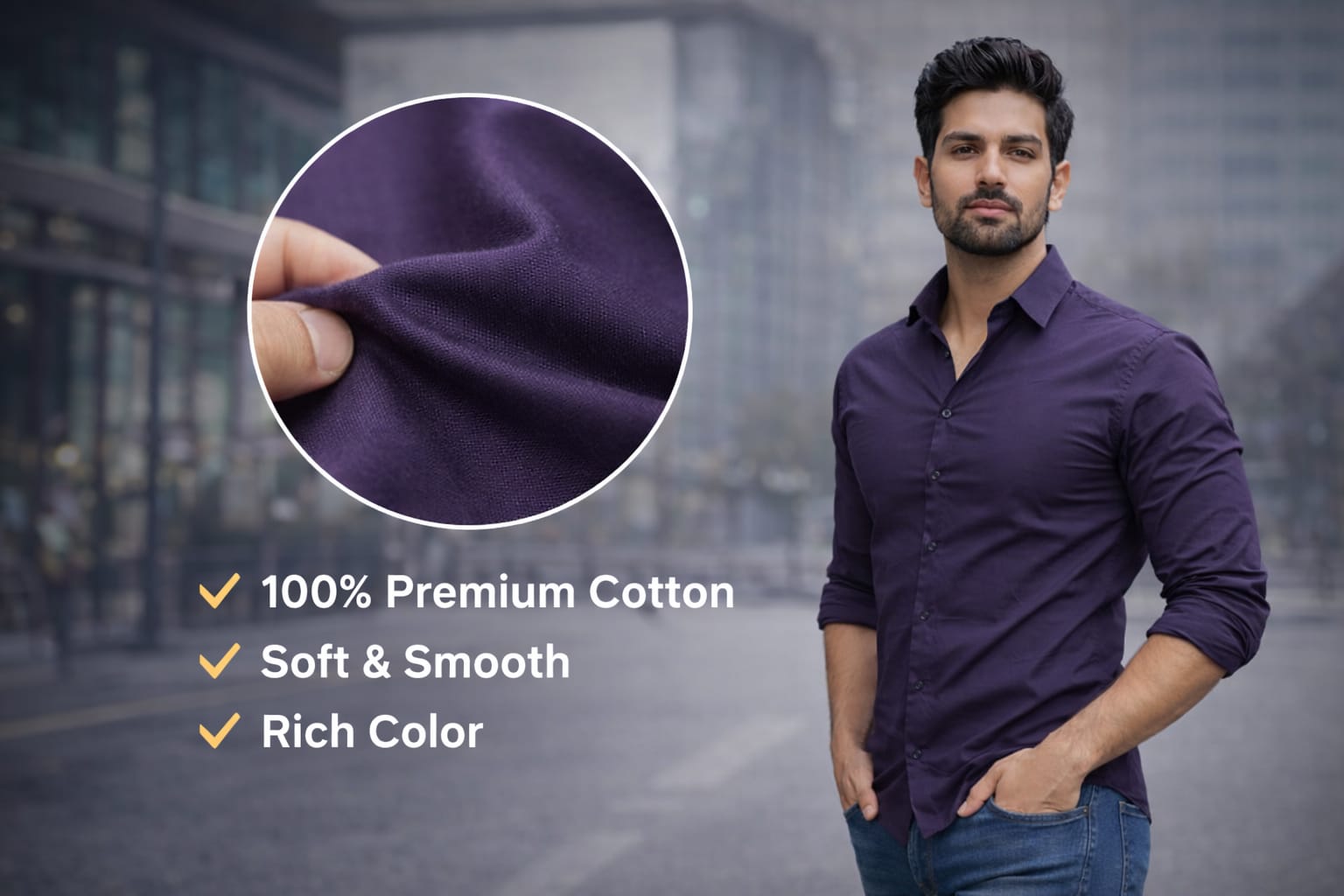 URBEN LUXE PURPEL SHIRT